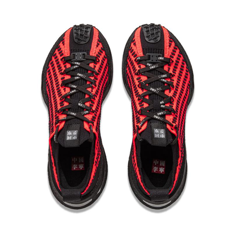 Li Ning Trendy Universal Non-Slip Wear Resistance Low Top Casual Shoes Unisex Casual Shoes Red Black AZGU043-7