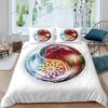 Черно-белый комплект постельного белья Bohemian Mandala для детей Детский полиэстеровый пододеяльник с рисунком Инь и Ян King Size