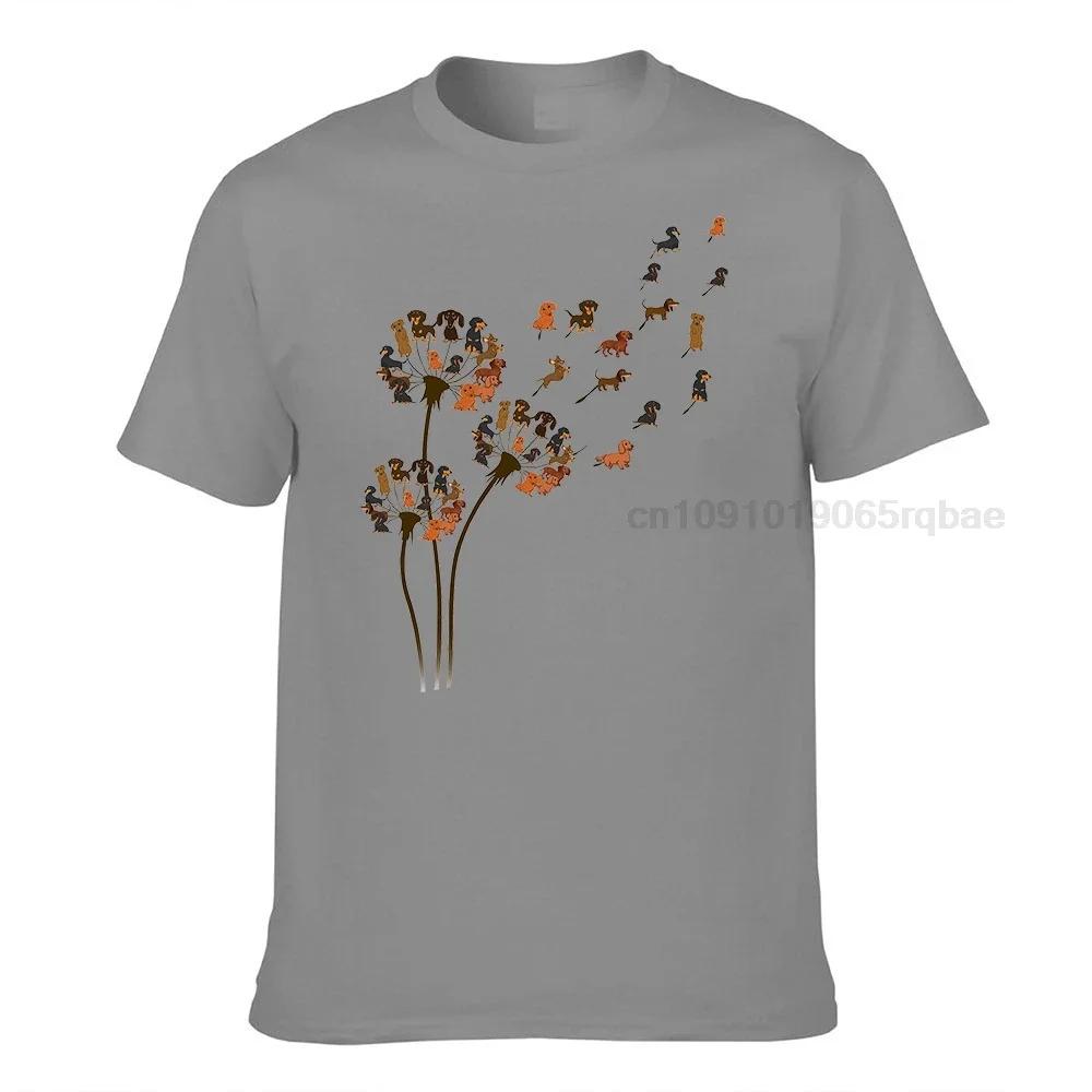 Dandelion Dachshund Flower T Shirt Cute Dog Lovers Gift Shirt Cotton Casual Unisex T Shirt Unisexs Tee Shirts Tops