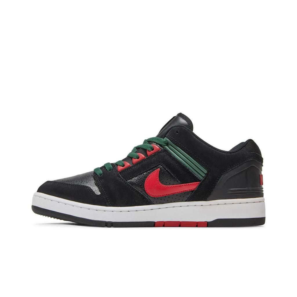 Nike Air Force 2 Low SB 'Deep Forest' (Unisex) Black / Deep Forest / Gym Red Skate Shoes AO0300 002