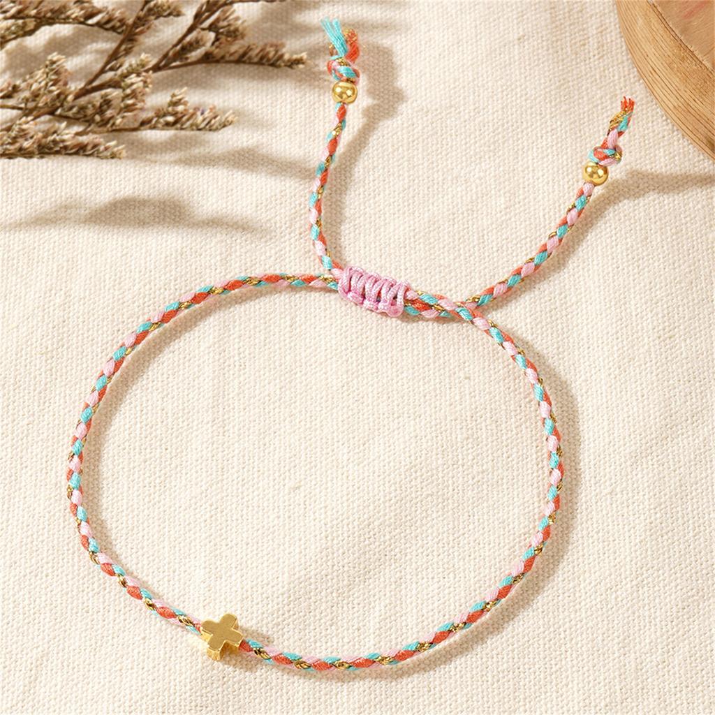 Многоцелевой ретро-стиль богемы, хлопковая веревка, кресты, браслет, регулируемый, многослойный, для мужчин и женщин