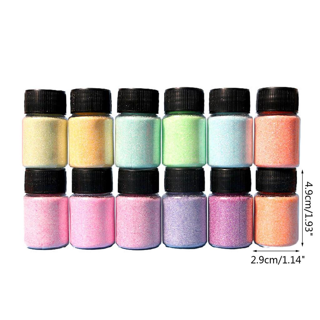 12Bottles Pigment Powder for Resin Epoxy Slime Soap Crystal Art Candle Make Up