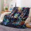 Starry Sky Lion  Print Flannel Blanket, High quality Comfortable for All Seasons, Home Decor, Warmth and Comfort