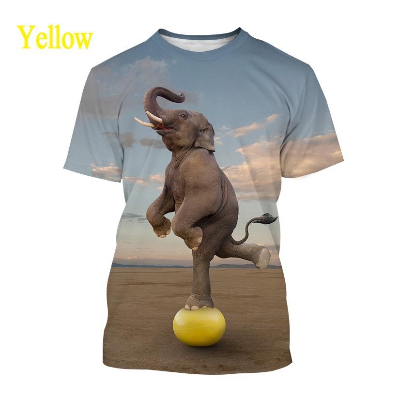 Милая футболка с 3D-принтом слона, мужская повседневная футболка с коротким рукавом, новая мужская футболка