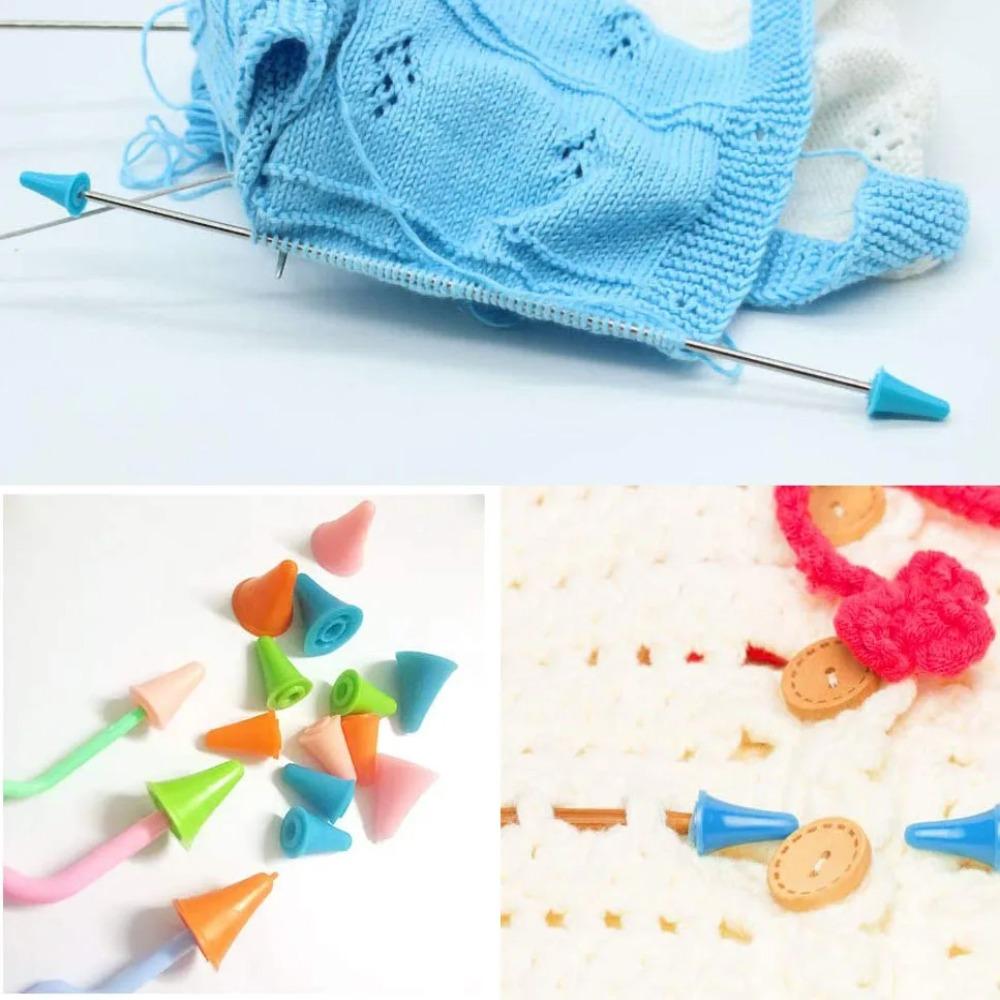 5PCS Sweater Knitting Tools Plastic Pin Buckle Color Knitting Needle Tip Stoppers