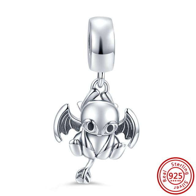 92 Стиль 925 Серебро 925 пробы для мальчиков и девочек Щенок с принтом лапы Сердце Сова Полый кулон Изящная бусина Подходит Подвески Браслет Ювелирные изделия
