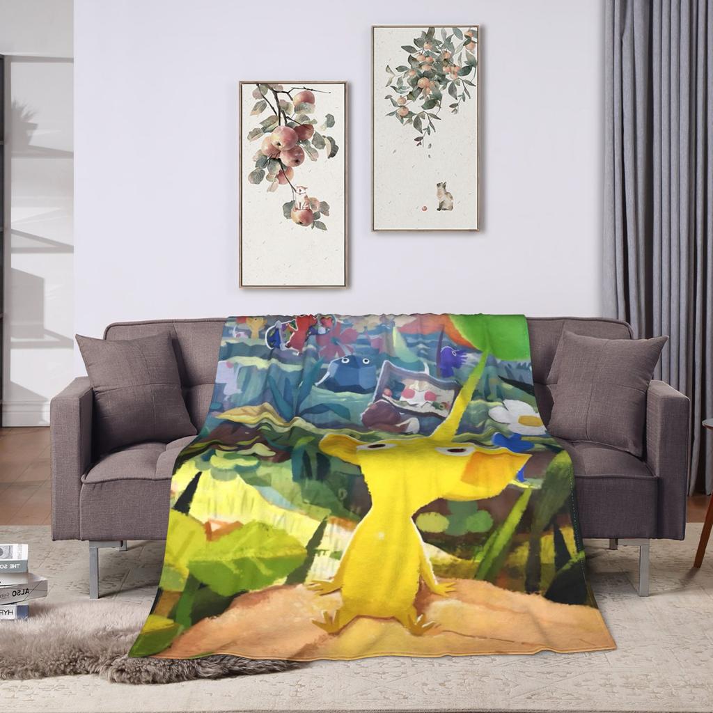 Pikmin Game Blanket Soft Warm Novelty Plush Throw Blanket For Living Room Picnic Flannel Bedspread Bed Cover