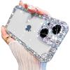 Прозрачный чехол с блестками для iPhone 15 Plus, Милый Роскошный Блестящий Алмазный Стразы Защита Камеры Мягкий ТПУ Бампер Ударопрочный Женский Девичий Тонкий