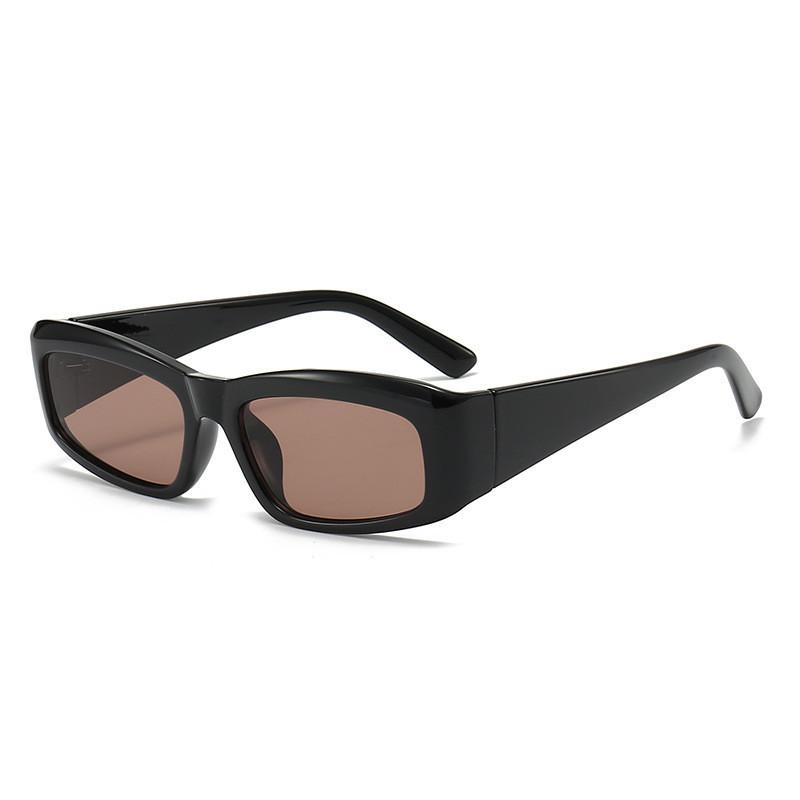 Retro Square Sunglasses Uv400 Protection Black Frame Grey Lens Fashion Streetwear Sunnies