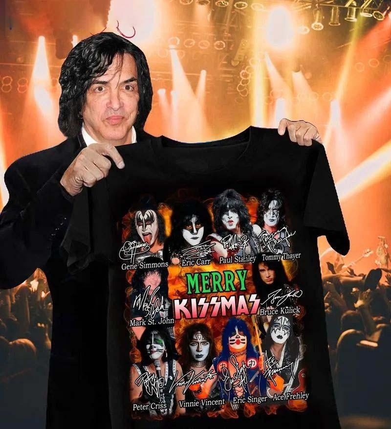 Горячий! Рок-группа Kissmas Рождественская футболка-трибьют Унисекс BL491 Унисекс футболка