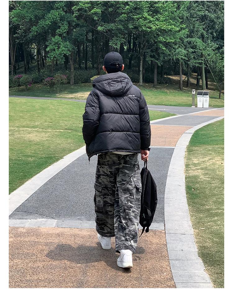 Unisex Short Hooded Winter Jacket with Big Pockets