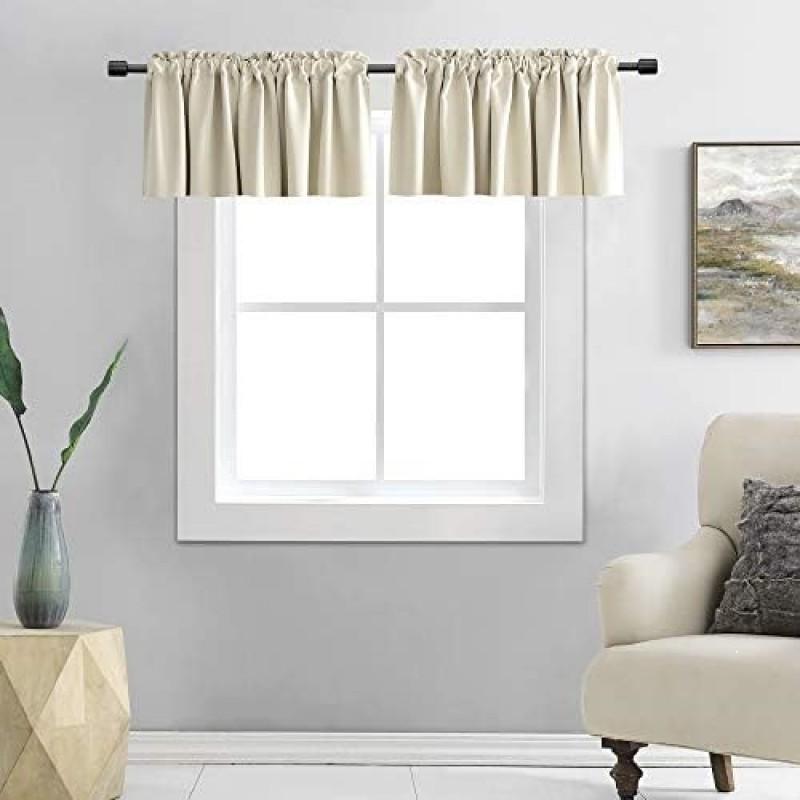 Light Purple Solid Color Sheer Curtain Panel Bedroom Kitchen Living Room Small Window Rod Hanging Blackout Valance