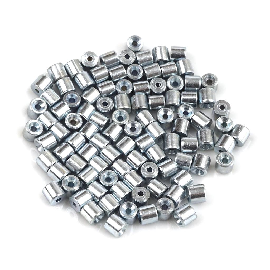 BCR002 100 PCS Car Window Regulator Winder Repair Steel Cable Wire Rope End Fitting Pin Stop Sleeve Crimp Rivet 5x4.5/1.6 Mm