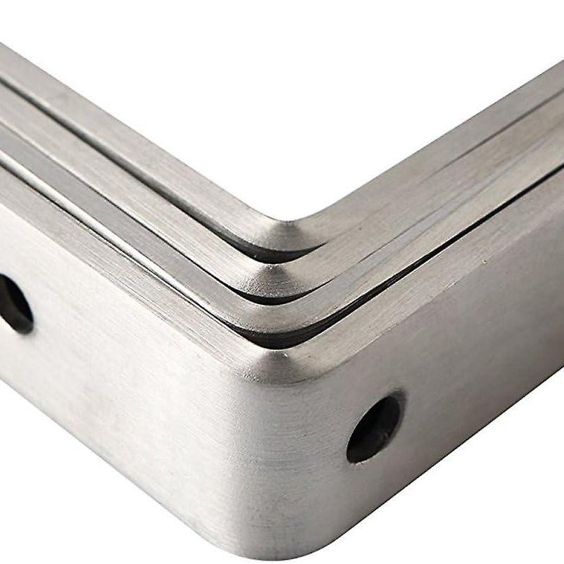 Набор из 4 сверхмощных L-образных угловых распорок из нержавеющей стали. Угловой кронштейн. Полочные кронштейны, матовый никель.(250х150х4мм)