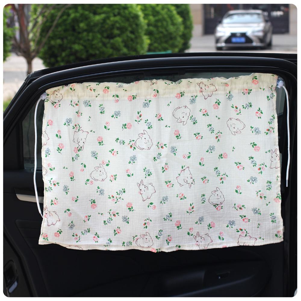 Cute Cartoon Car Curtains UV Protection Car Window Cover Universal Window Shade Car Interior