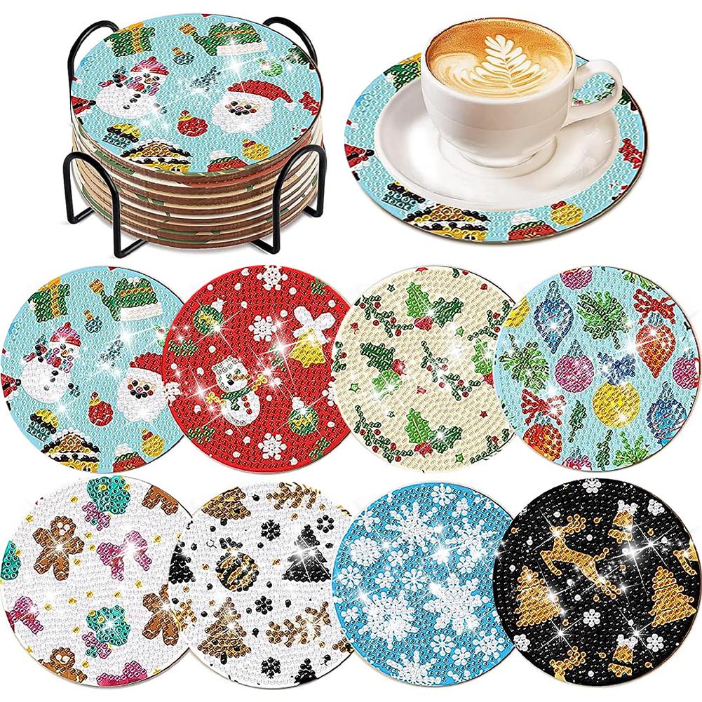 8 шт. Наборы подставок для алмазной живописи Санта Акриловая алмазная живопись Искусство Набор подставок Лось с держателем Алмазная живопись DIY Подставка