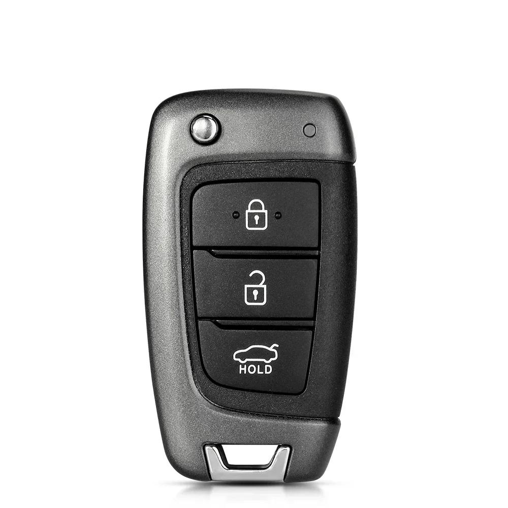 KEYYOU 1PCS New Folding Flip Smart Car Key Fob For HYUNDAI Tucson Elantra Accent Solaris Kona Verna 2017+ 3/4 Buttons Key Shell