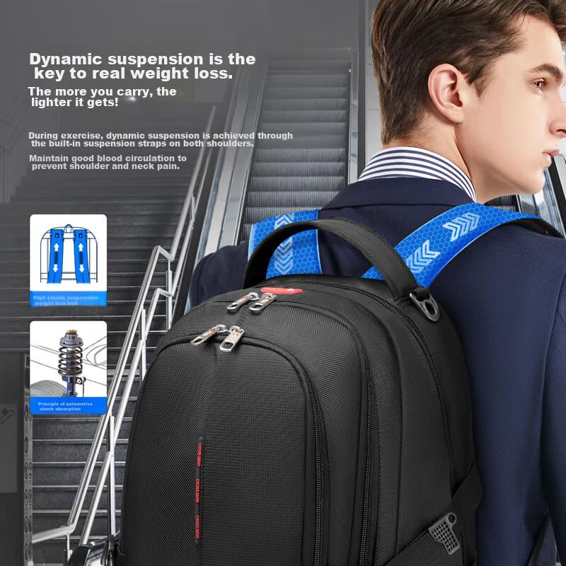 CROSSGEAR Suspended Load-Reducing Backpack, Swiss-Style Rucksack for Men And Women, Large Capacity Travel Laptop Bag, Student Schoolbag
