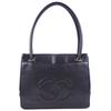 COCO Mark Tote Bag Black Caviar Skin Women Used