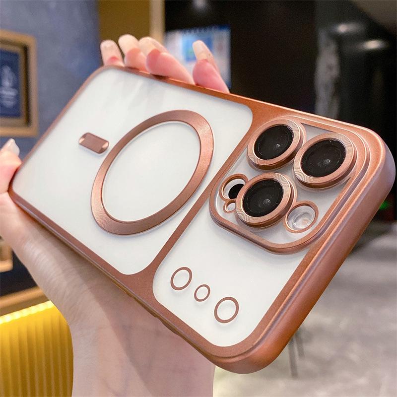 Матовый магнитный чехол с гальваническим покрытием для iPhone 17/17 ProMax, Совместим с iPhone 15/16