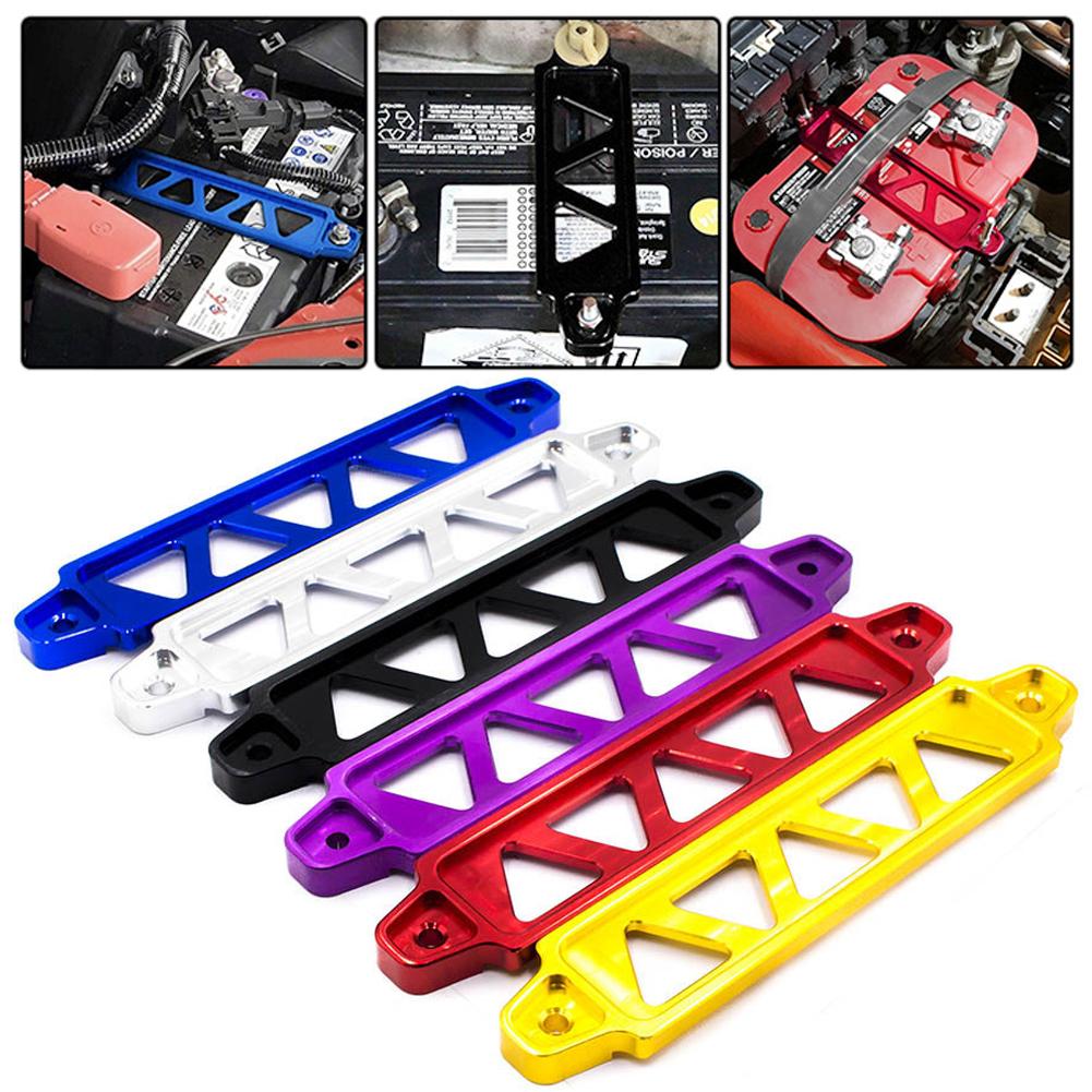 218mm Aluminum Universal Auto Car Battery Tie Down Mount Battery Holder Bracket Brace Bar Burnt Blue
