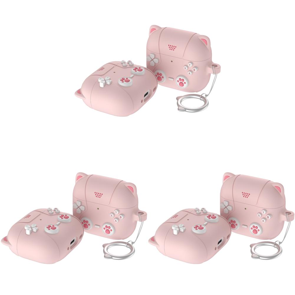 3 Pcs Earphone Case Full Silicone Protective Cover Front LED Visible Earbuds Case for AirPods 4 Wireless Wired Charging Case