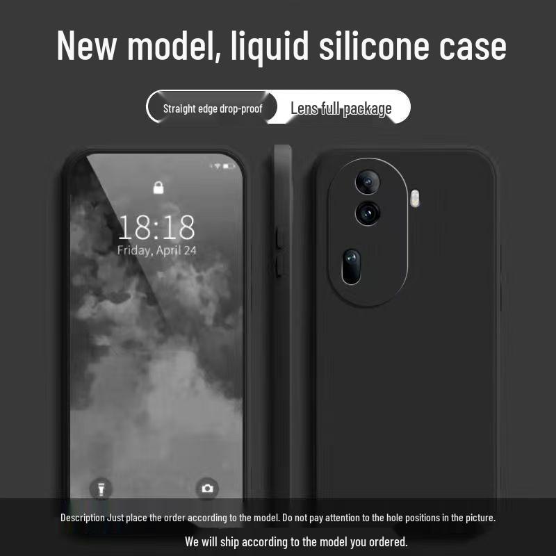 OPPO Reno 11 Однотонный Жидкий Чехол-Бампер с Полным Покрытием, Защитой от Падений, Мягкий