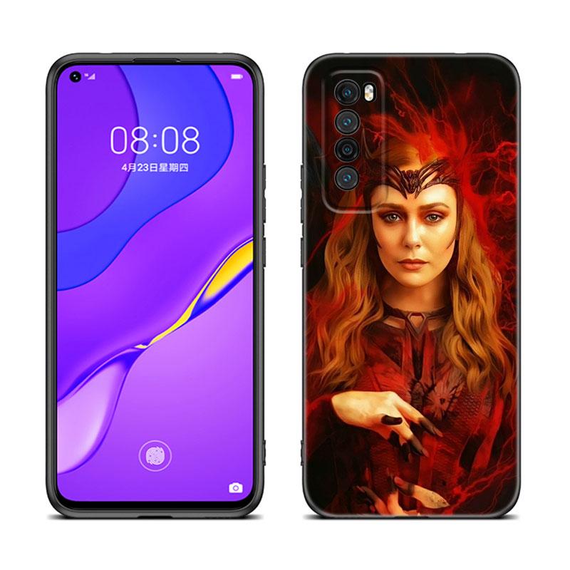 Силиконовый чехол Scarlet Witch Black для Huawei Nova 11 12 Ultra 9 10 SE Pro 11E 11i 12i Y70 Plus Y60 Y61 Y71 Y72 Y90 Y91