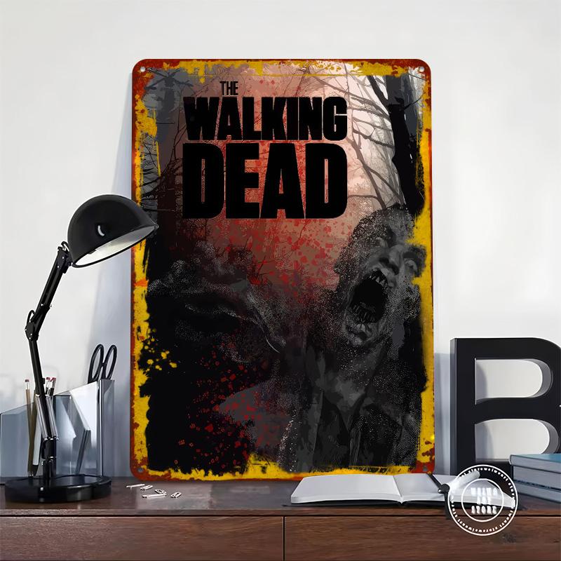 The Walking Dead Printed Poster Customized Wall Art Retro Vintage Metal Tin Signs for Modern Home Decoration Luxury Man Cave