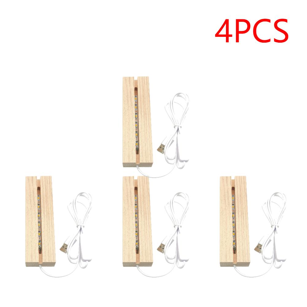 1-10 шт. Светодиодная деревянная подставка для дисплея, хрустальная деревянная подставка с подсветкой, акриловая основа для световой пластины, USB деревянная основа для смолы, художественный свет