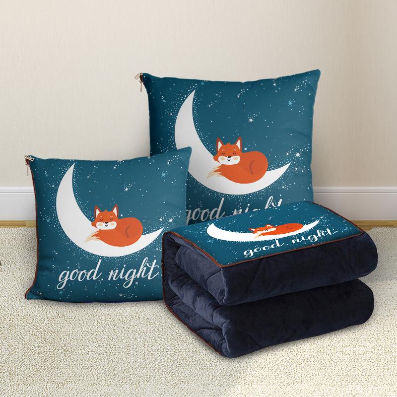 Персонализированная мультяшная флисовая плюшевая подушка-плед