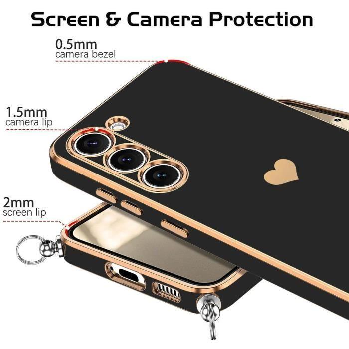 Coque - Samsung - Galaxy A05 - Antichoc - Silicone - Lanière Nylon - Motif Cœur