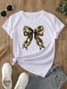 Summer New s Leopard Print Bow Short Sleeve Print Clothing Womens TShirt Harajuku Graphic Clothing Womens Top Tee