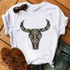Винтажная креативная повседневная футболка с графикой быка Тельца, женская, 90-х годов, готическая, летняя, с круглым вырезом, блузка с коротким рукавом, женские топы, одежда K-pop Y2K