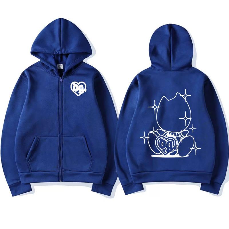 Шведский рэпер Bladee Drain Gang Logo, толстовка на молнии, мужская повседневная толстовка на молнии большого размера, уличная мода, винтажные куртки