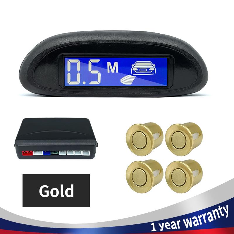 Комплект датчиков парковки Автомобильный парктроник ЖК-дисплей с подсветкой Радар заднего хода Система мониторинга 4 датчика 22 мм 12 В 8 цветов