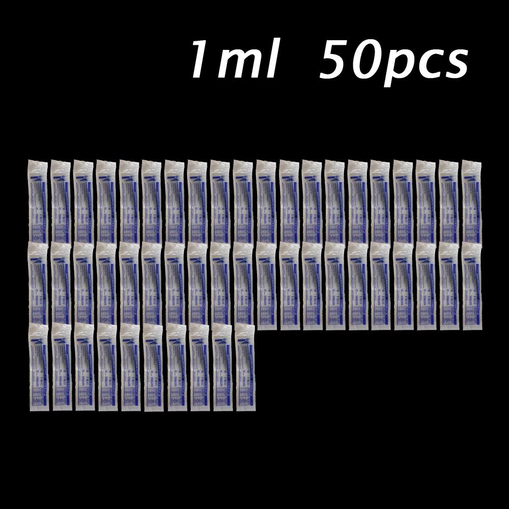 5 10 20 50 100Pcs 1ML Plastic Syringes Cubs Measuring Hydroponic Measuring With OPP Cover Sampler Epoxy Resin Syringe Tool 1ML