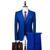 Men's Slim Fit Three-Piece Suit, Multi-Color British Wedding Tuxedo, Plus Size Groomsman Set