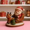 Дед Мороз Олень Сани Смола Фигурка Ручной работы Рождественский Настольный Декор Праздничный Подарок для Семьи Друзей
