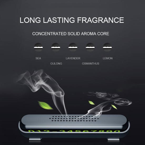 Ароматерапевтическая автомобильная карта временной остановки, парковочная карта, светящаяся табличка с номером телефона