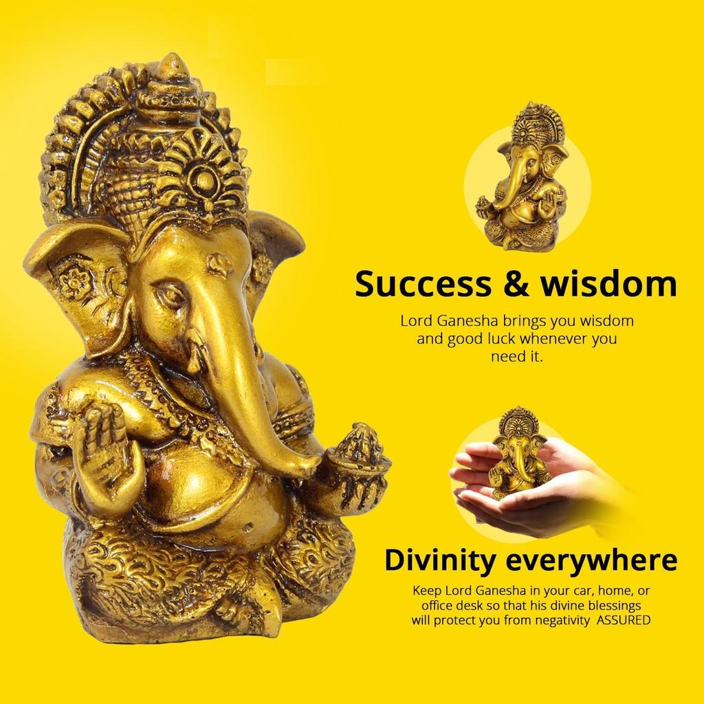 Идол Господа Ганеши для приборной панели автомобиля, домашнего декора, гостиной, комнаты для пуджи, офисного стола, настольная настенная статуэтка, предмет интерьера, декоративные элементы, для подарка