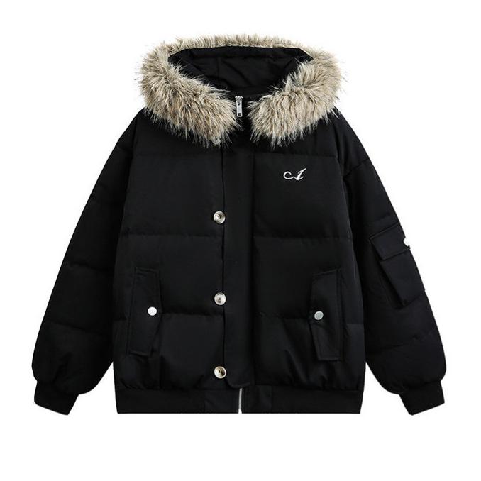 Winter new women's fashion hooded big fur collar down cotton clothes piled thickened casual cotton-padded clothes