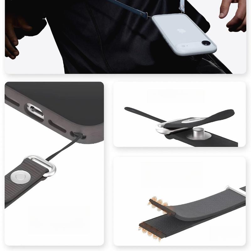 For IPhone 17 Phone Case Hanging Rope Multifunctional High Fixed Strength Magnetic Braided Adjustable Hanging Rope