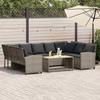 VidaXL Garden Sofa with Cushions Grey Woven Resin, Outdoor Sofa, Garden Seat, New Garden Sofa 3365331