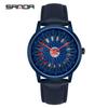 Fashion Sanda 1060 Car Wheel Hollow Out Design Carved Dial Waterproof Strap Optional Quartz Movement Men Leisure Sports Watches