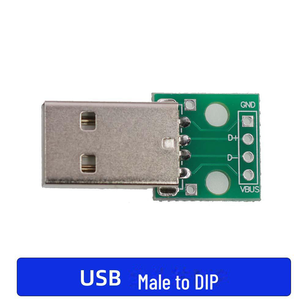 Плата адаптера USB 2.0 Female to DIP 4-Pin с припаянным кабелем питания и передачи данных