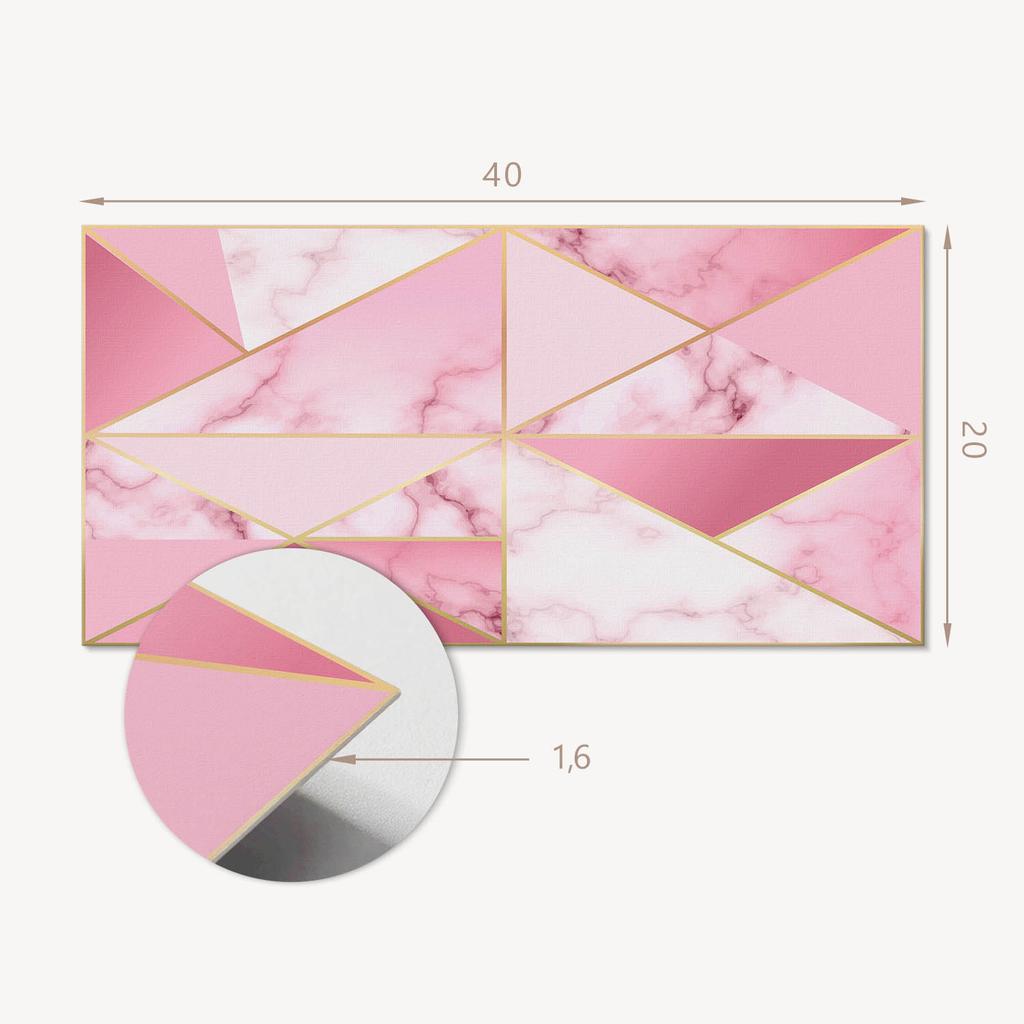 Komplet Samoprzylepnych Kafelków Pcv Geometryczne Wzory Z Marblami 10X40X20 Cm