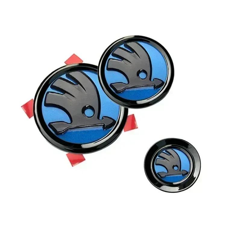 46/80/90mm Car Front Trunk Badge Steering Wheel Sticker for Skoda Logo Rapid Octavia Fabia Yeti Superb 2 3 Kodiaq Karoq NG1