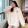 Women Warm Soft Hoodies Hooded Lambswool Sweater Autumn and Winter Embroidery Padded Thickened Temperament Retro Casual Loose Warm Tops
