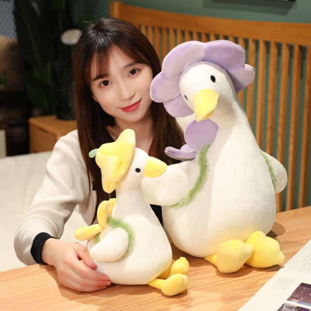 Flower Hiking Duck Appease Doll PP Cotton Spring Outing Duck Stuffed Doll Children Gift